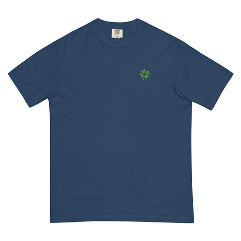 Four-Leaf-Clover-Embroidered-T-Shirt-True-Navy-Front-View