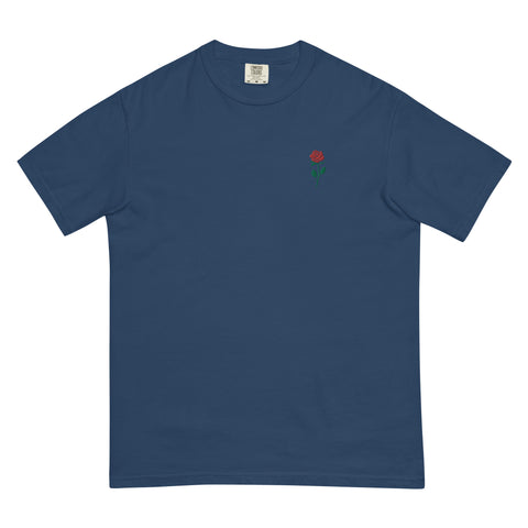 Rose-Embroidered-T-Shirt-True-Navy-Front-View