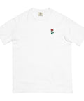 Rose-Embroidered-T-Shirt-White-Front-View