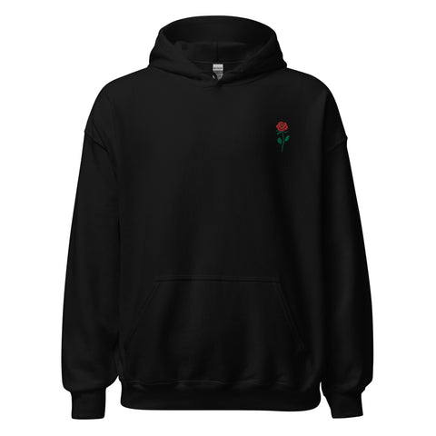 Rose-Embroidered-Hoodies-Black-Front-View