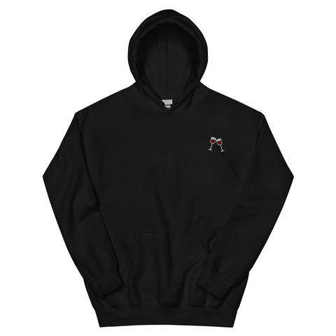 Wine-Embroidered-Hoodies-Black-Front-View
