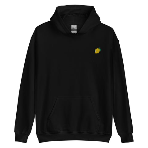 Lemon-Embroidered-Hoodies-Black-Front-View