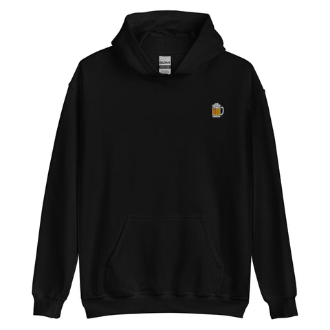 Beer-Mug-Embroidered-Hoodies-Black-Front-View