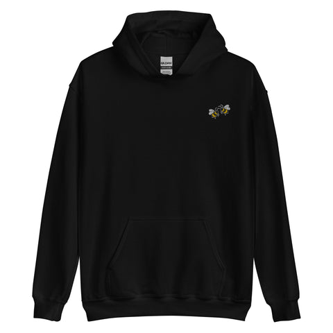 Bee-Mine-Embroidered-Hoodies-Black-Front-View