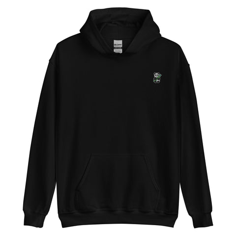 Panda-Embroidered-Hoodies-Black-Front-View