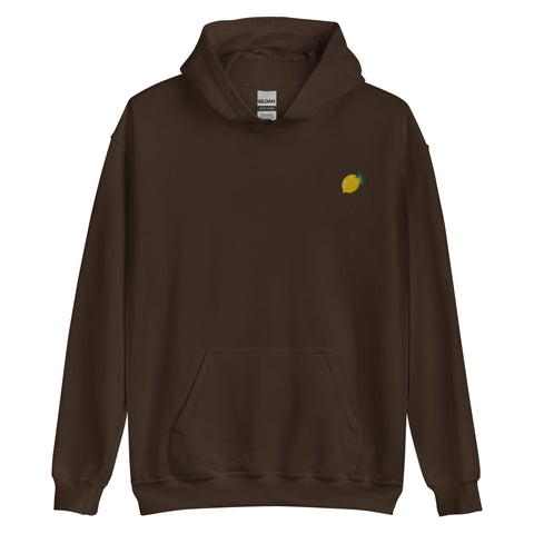 Lemon-Embroidered-Hoodies-Dark-Chocolate-Front-View