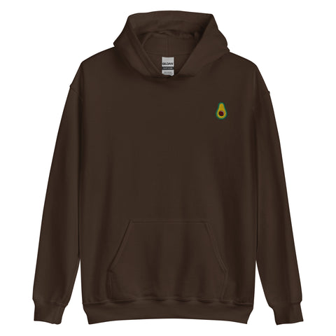 Avocado-Embroidered-Hoodies-Dark-Chocolate-Front-View