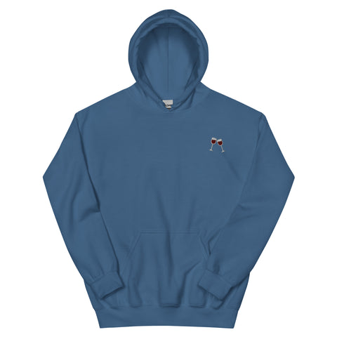 Wine-Embroidered-Hoodies-Indigo-Blue-Front-View