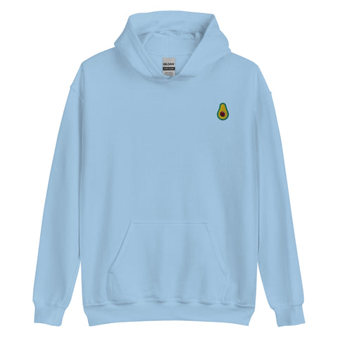 Avocado-Embroidered-Hoodies-Light-Blue-Front-View