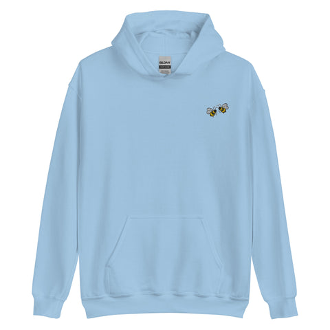 Bee-Mine-Embroidered-Hoodies-Light-Blue-Front-View
