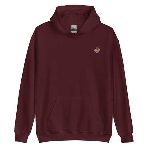 Ramen-Bowl-Embroidered-Hoodies-Maroon-Front-View