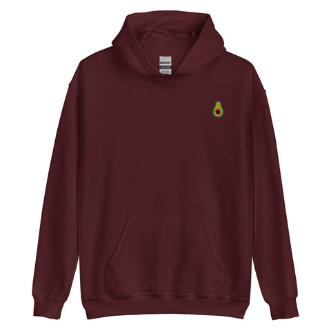 Avocado-Embroidered-Hoodies-Maroon-Front-View