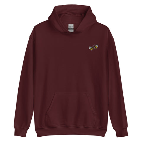 Bee-Mine-Embroidered-Hoodies-Maroon-Front-View