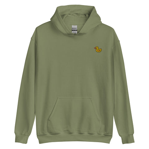 Rubber-Duck-Embroidered-Hoodies-Military-Green-Front-View