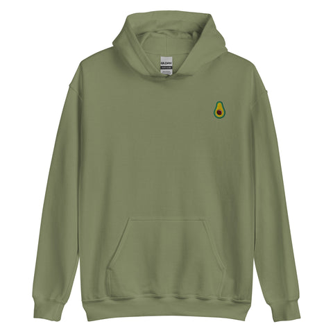 Avocado-Embroidered-Hoodies-Military-Green-Front-View