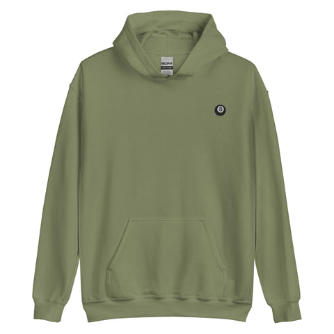 Magic-Eight-Ball-Embroidered-Hoodies-Military-Green-Front-View