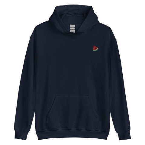 Watermelon-Embroidered-Hoodies-Navy-Front-View