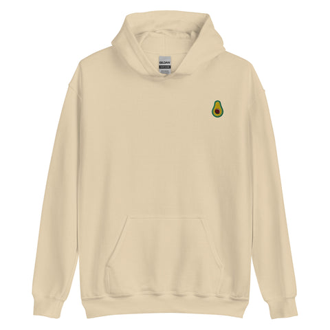 Avocado-Embroidered-Hoodies-Sand-Front-View