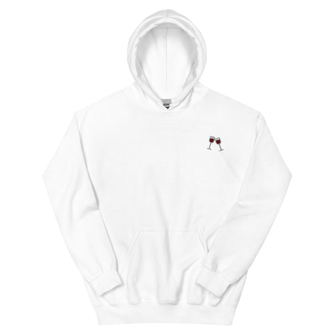 Wine-Embroidered-Hoodies-White-Front-View