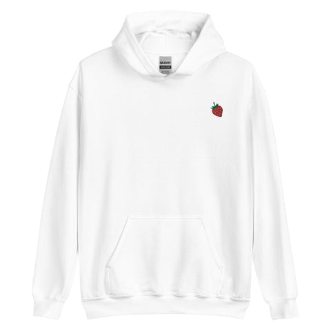 Strawberry-Embroidered-Sweatshirt-White-Front-View