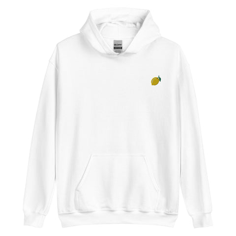 Lemon-Embroidered-Hoodies-White-Front-View