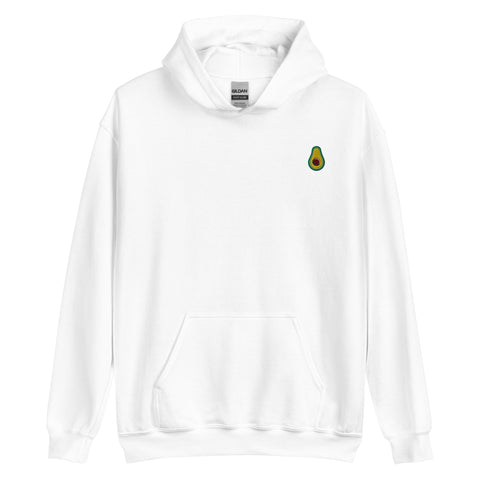 Avocado-Embroidered-Hoodies-White-Front-View