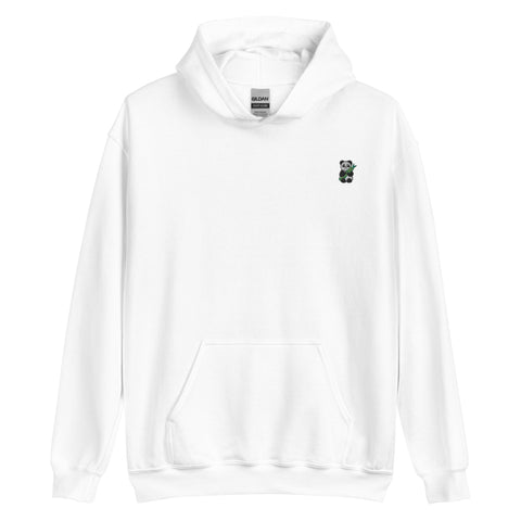 Panda-Embroidered-Hoodies-White-Front-View
