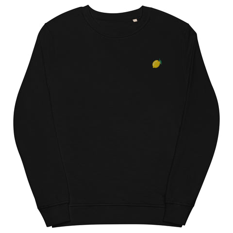 Lemon-Embroidered-Sweatshirt-Black-Front-View