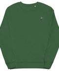 Panda-Embroidered-Sweatshirt-Bottle-Green-Front-View