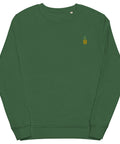 Pineapple-Embroidered-Sweatshirt-Bottle-Green-Front-View