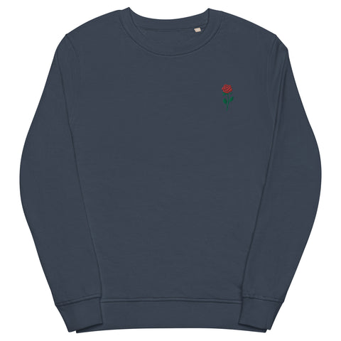 Rose-Embroidered-Sweatshirt-French-Navy-Front-View