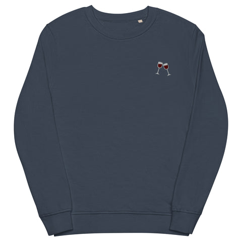 Wine-Embroidered-Sweatshirt-French-Navy-Front-View