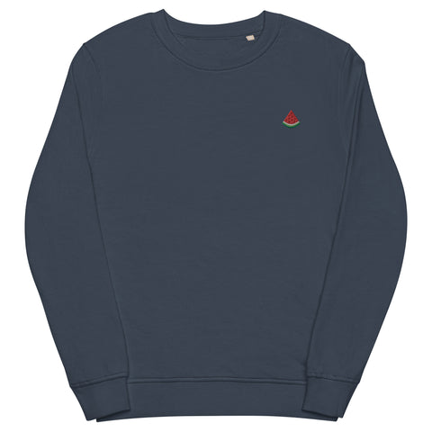 Watermelon-Embroidered-Sweatshirt-French-Navy-Front-View