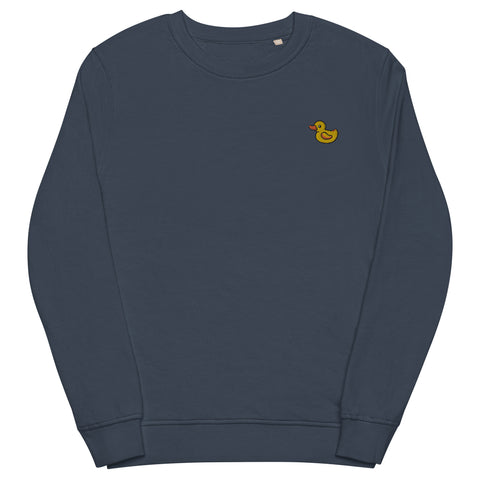 Rubber-Duck-Embroidered-Sweatshirt-French-Navy-Front-View