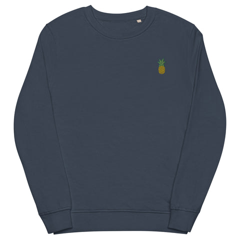 Pineapple-Embroidered-Sweatshirt-French-Navy-Front-View