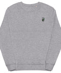 Panda-Embroidered-Sweatshirt-Grey-Melange-Front-View