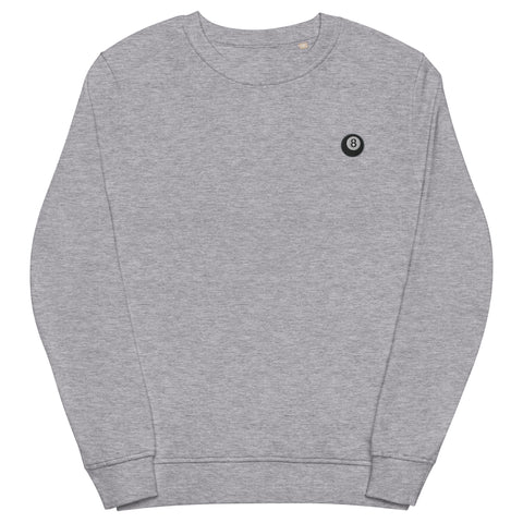 Magic-Eight-Ball-Embroidered-Sweatshirt-Grey-Melange-Front-View