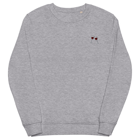 Wine-Embroidered-Sweatshirt-Grey-Front-View