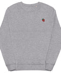 Strawberry-Embroidered-Sweatshirt-Grey-Melange-Front-View