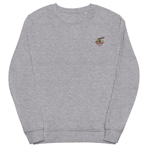 Ramen-Bowl-Embroidered-Sweatshirt-Grey-Melange-Front-View