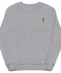 Pineapple-Embroidered-Sweatshirt-Grey-Melange-Front-View