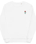 Rose-Embroidered-Sweatshirt-White-Front-View