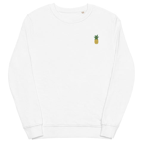 Pineapple-Embroidered-Sweatshirt-White-Front-View
