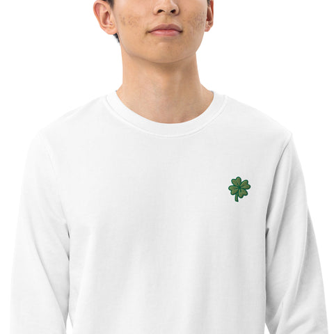 Four-Leaf Clover Embroidered Sweatshirt
