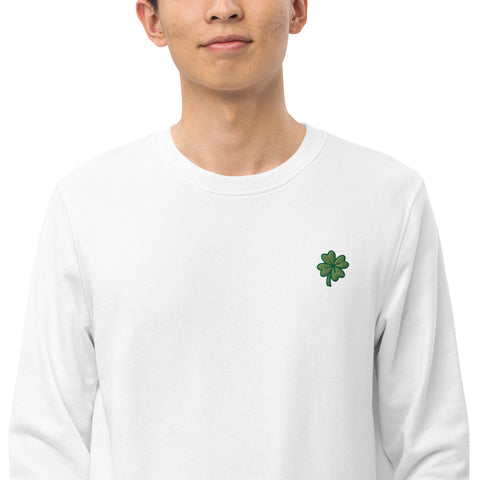 Four-Leaf Clover Embroidered Sweatshirt