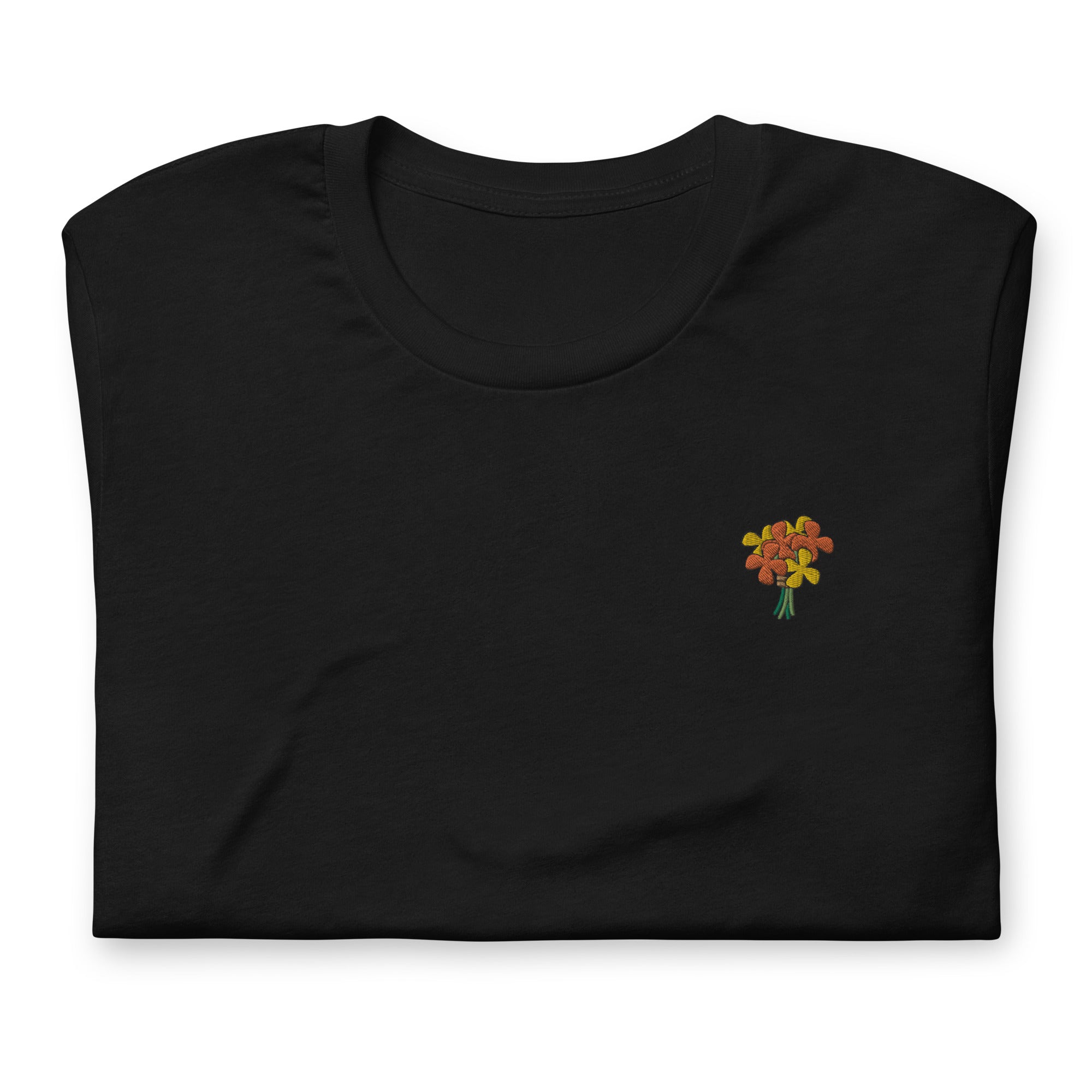 Embroidered Flowers Unisex Tee