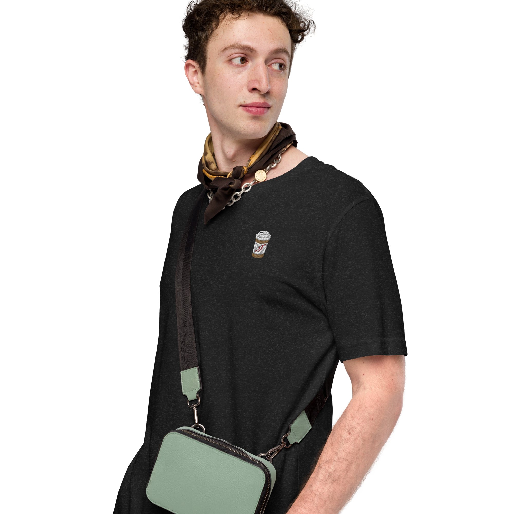 Embroidered Coffee Cup Unisex Tee