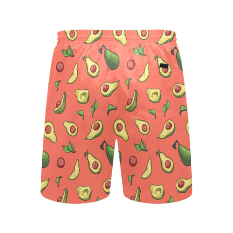 Happy-Avocado-Mens-Swim-Trunks-Orange-Back-View