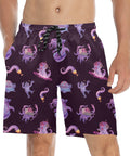 Eldritch-Horror-Men's-Swim-Trunks-Midnight-Purple-Model-Front-View