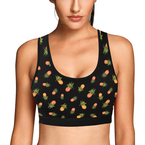 Pineapple-Womens-Bralette-Black-Model-Front-View